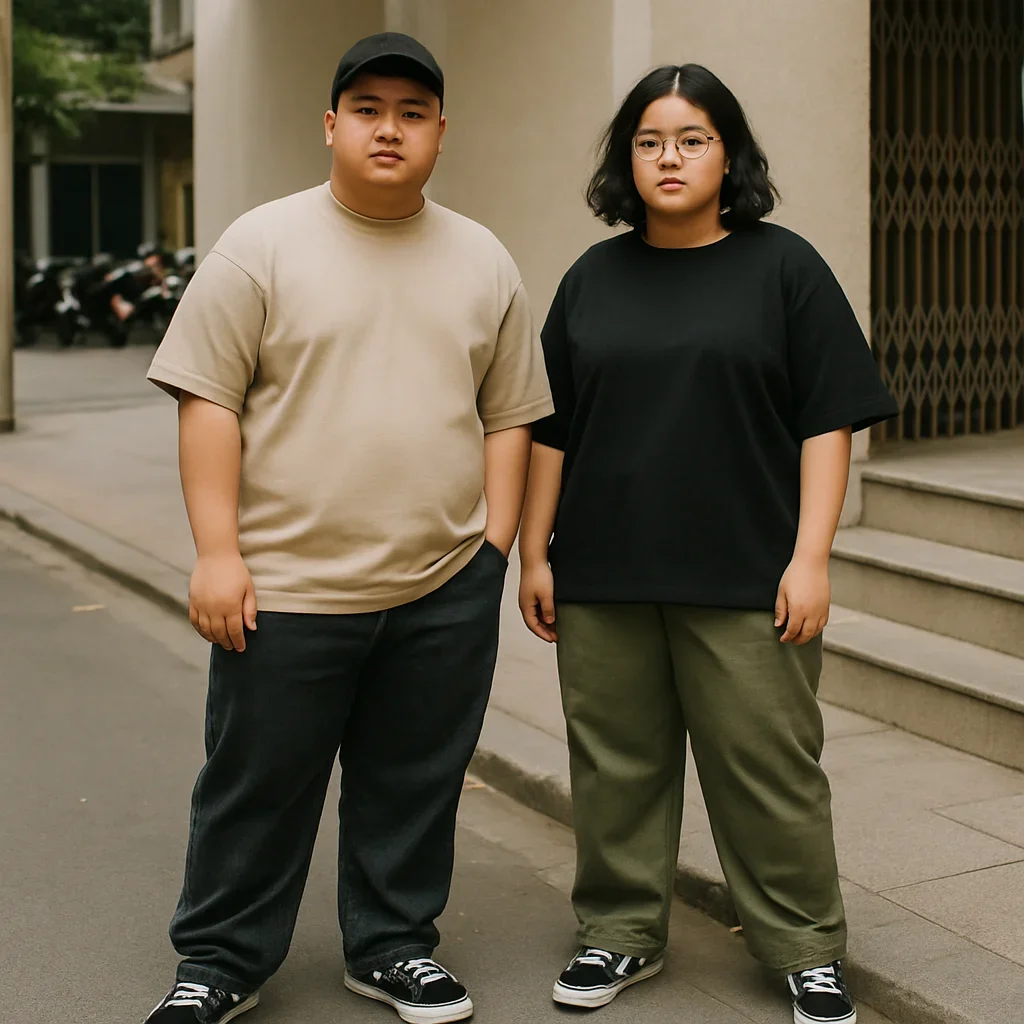 Người diện áo boxy kết hợp quần baggy