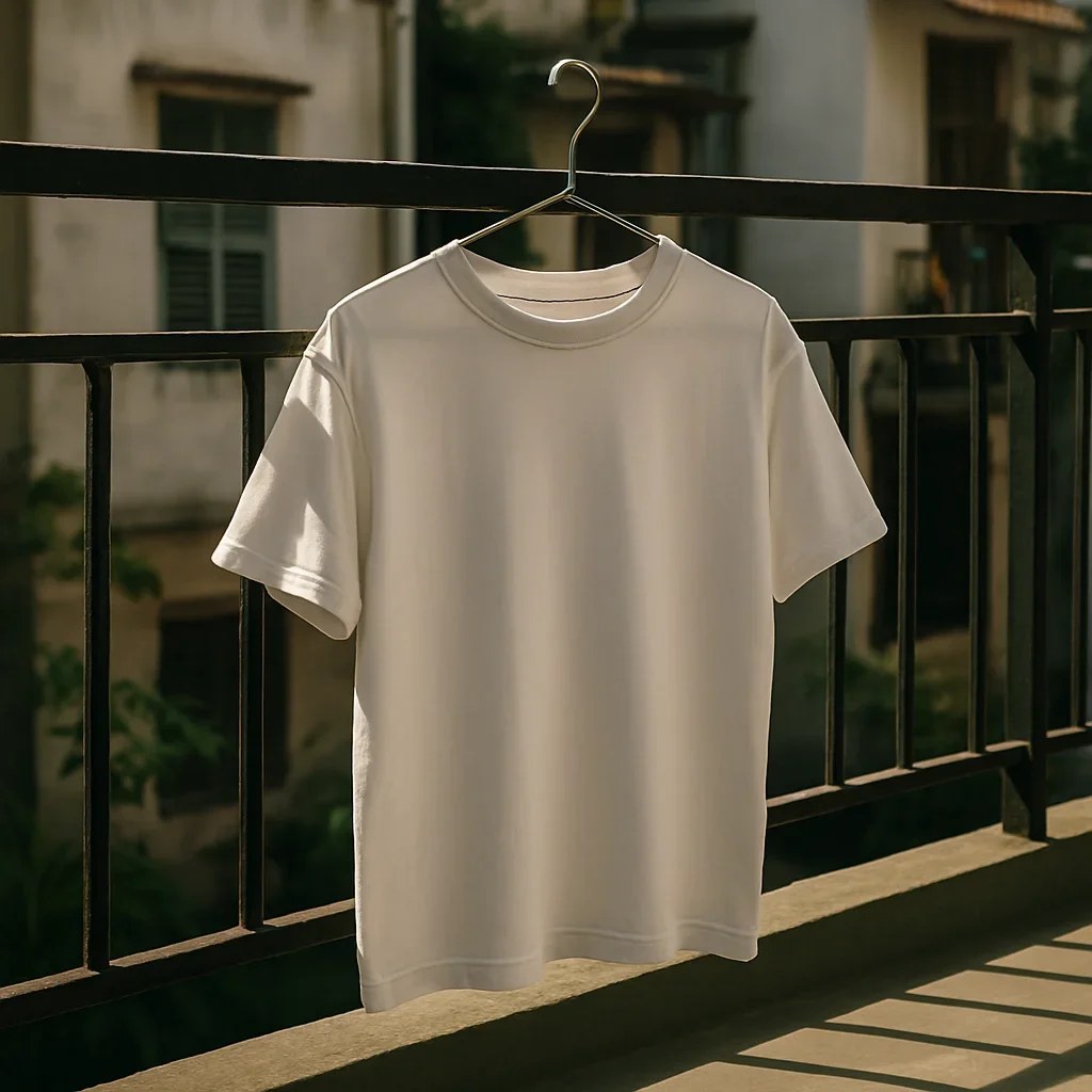 phơi mặt trái của áo thun tránh ánh nắng gắt