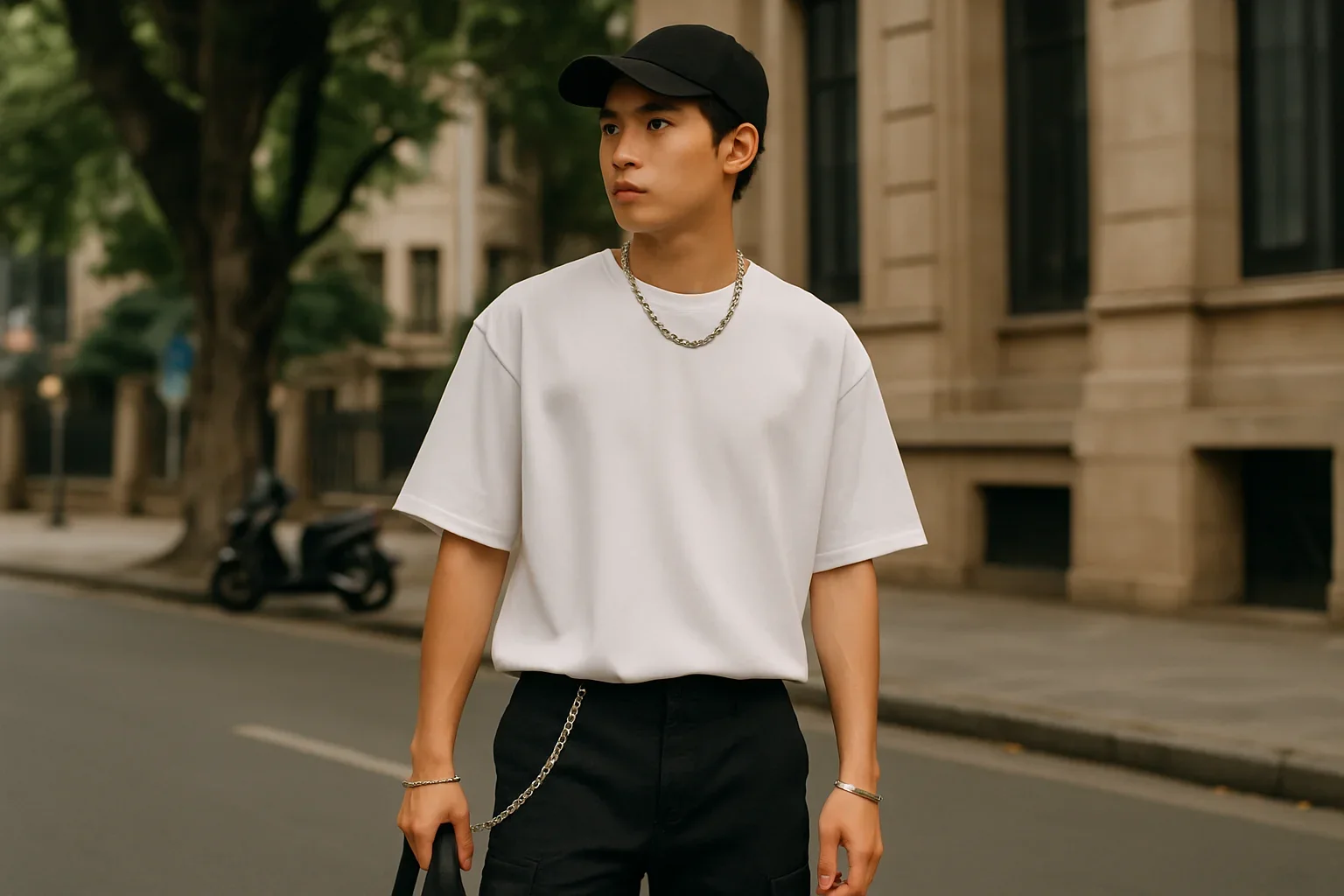 Cách phối đồ với áo boxy trắng, biến hóa phong cách